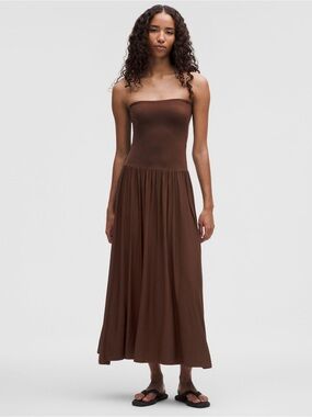 NWT Lululemon Sz S 2 In 1 Brown Maxi Strapless Dress